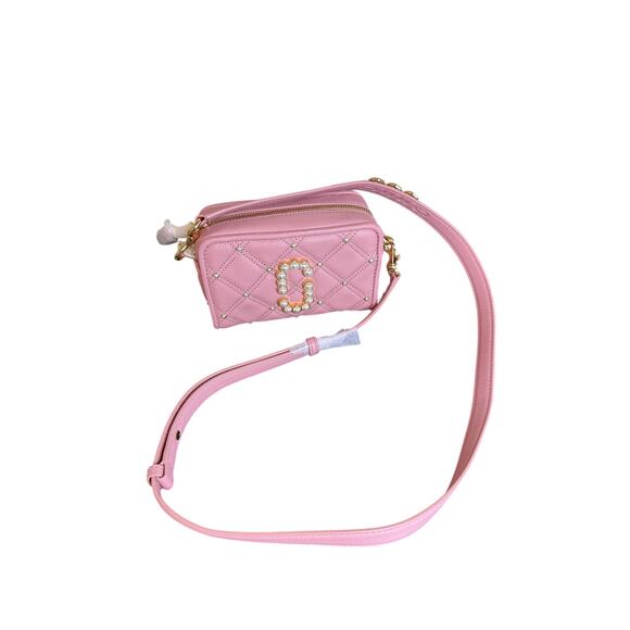 Marc Jacobs NWT The Quilted Softshot 17 in Pink with Pearl Embellishments - Picture 5 of 16